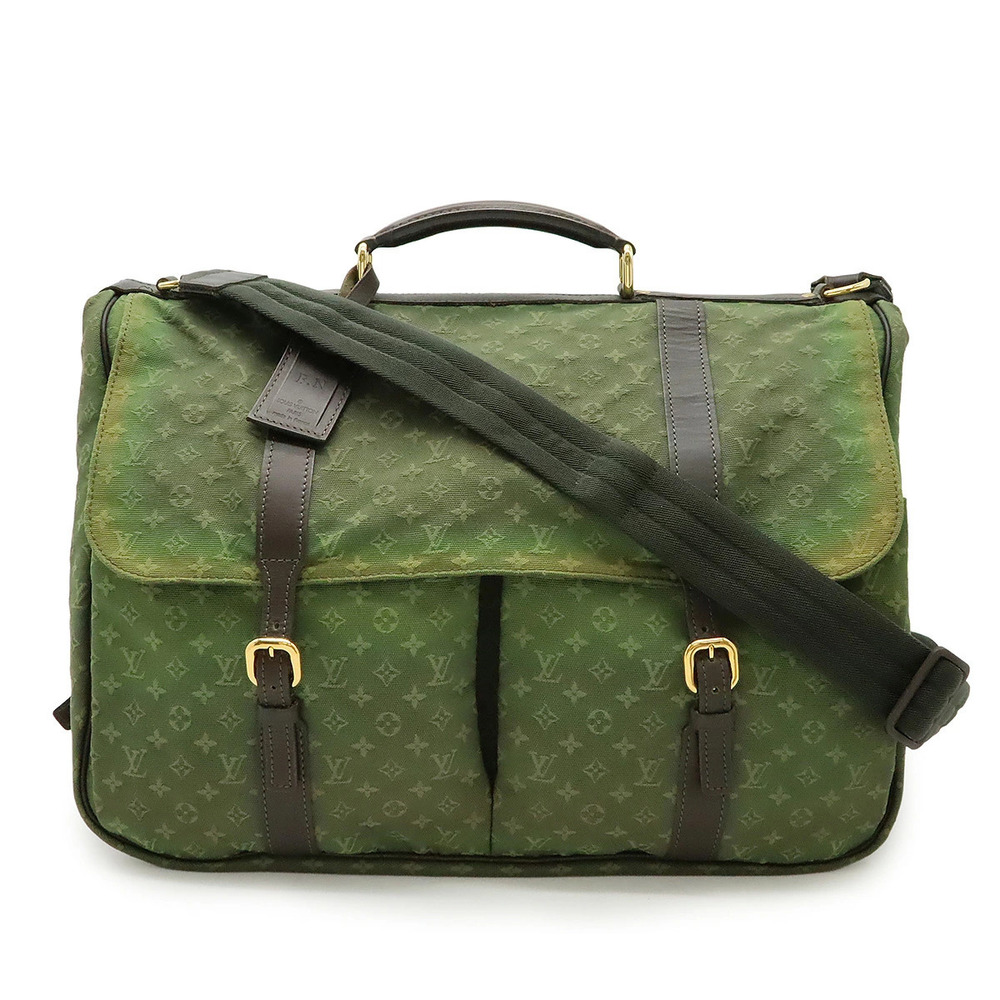 LOUIS VUITTON Monogram Denise Briefcase Bag Business Shoulder Khaki Green